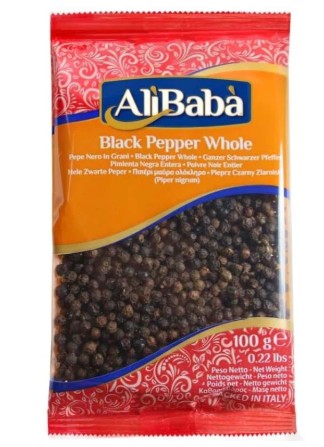 BLACK PEPPER WHOLE ALI BABA 100GR BLACK PEPPER WHOLE ALI BABA 100GR - Image 1