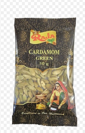 CARDOMUMS GREEN (RAJA) 50GRx20PKT CARDOMUMS GREEN (RAJA) 50GR - Image 1