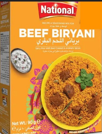 NATIONAL BEEF BIRYANI MASALA 86GRx6PCS BEEF BIRYANI MASALA NATIONAL 90GR - Image 1
